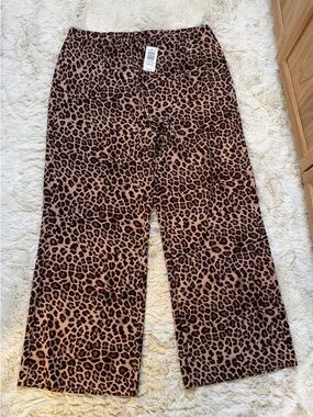 torrid Leopard Print Wide Leg Pants - Brown & Black